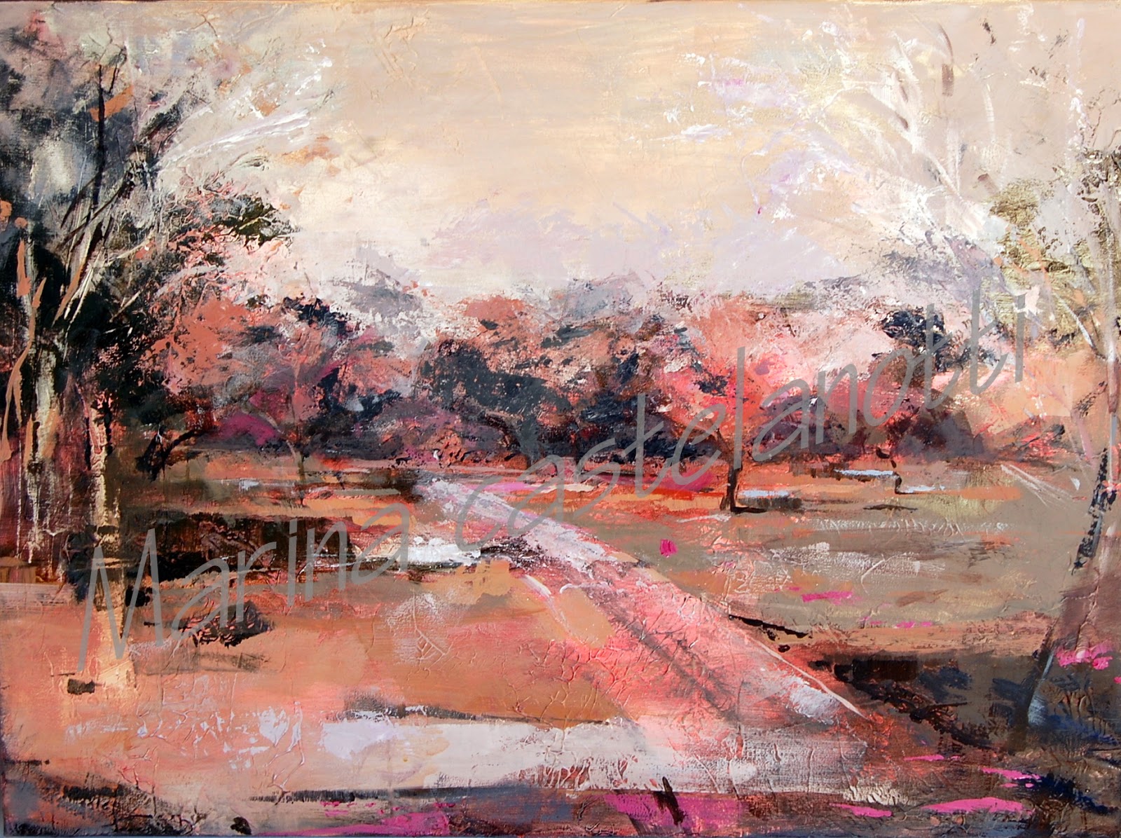 2012 – Amanecer en el Campo – Acilico sobre lienzo – 63×54 – Nuria Fdez Delgado