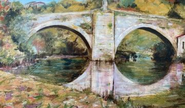 🖼️ Puente Romano de Allariz en colores, para una Mujer de 10